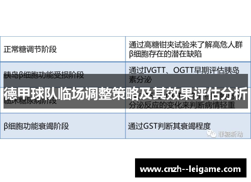 德甲球队临场调整策略及其效果评估分析